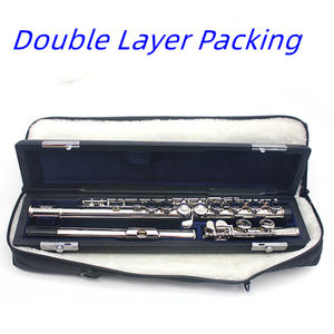 Boa Qualidade C Tone Buraco Fechado Niquelado 16 Furos Left Handed Flauta WoodWind Instrumento - Product Image 5