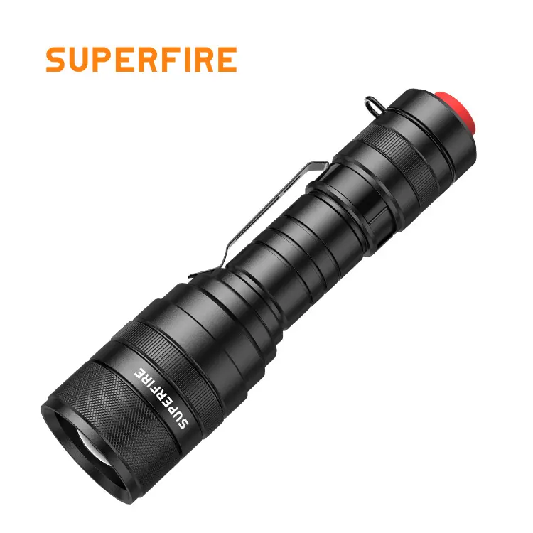 Supfire super bright long shot LED flashlights rechargeable mini small home outdoor riding light waist clip tactical flashlight