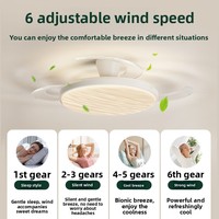 Ventilador de Techo LED de Diseño Moderno con Aspas Invisibles, Funcionamiento Silencioso, Alto Flujo de Aire, Control Remoto Inteligente, 95 CRI, 30-34 DB, para Cocina