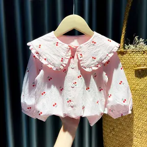 Bahar ve sonbahar 1-3 yaşında küçük kız uzun kollu baskı gömlekler çocuk giyim bebek kız gömlek kızlar için tops