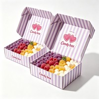 Boîte d'emballage de bonbons personnalisée en gros, boîte pliable en papier pour cadeaux, boîte d'expédition pour chocolats, bonbons et en-cas