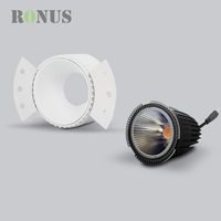 Spot encastré LED MR16 7W 9W anti-éblouissement COB sans cadre pour plafond intérieur