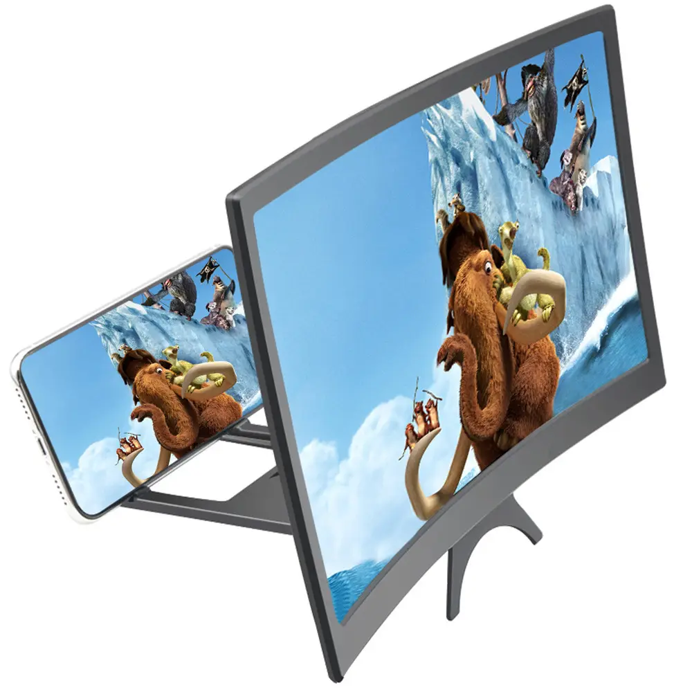 Laudtec Screen Amplifier, 12inch Foldable HD Video Desk Phone Holder For Enlarged Screen 3D Smart Mobile Phone Magnifier//