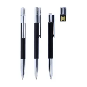 Gratis Logo Metalen Mini Pormo Usb Pen Drivers Graveren Boor Pen Usb Balpen