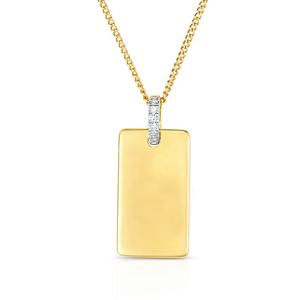 <span class=keywords><strong>Collana</strong></span> <span class=keywords><strong>con</strong></span> Ciondolo Rettangolare Personalizzabile in <span class=keywords><strong>Oro</strong></span> 18k Gemnel, Gioiello di Moda - Product Image 1