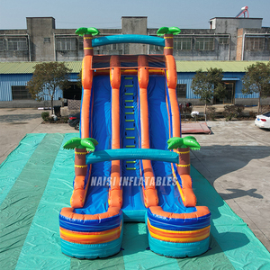 Toboggan aquatique gonflable tropical géant de 23 pieds de haut <span class=keywords><strong>avec</strong></span> deux piscines, usage commercial, toboggan aquatique à double piste, <span class=keywords><strong>location</strong></span> de château gonflable - Product Image 3