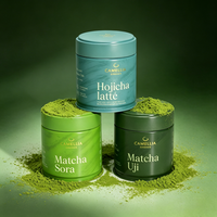Boîte en métal pour matcha avec logo personnalisé, 30/40/50g, fermeture hermétique avec anneau de traction, couvercle à vis, qualité alimentaire, anti-fuite, pour poudre de thé