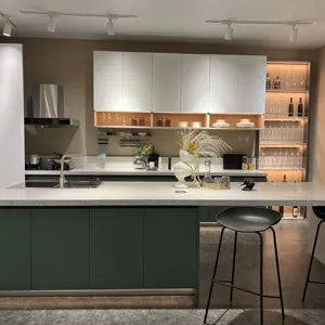 Allure móveis moderno punho estilo alta extremidade acessível gabinete de cozinha projetos vila kitchens ilha