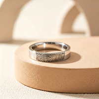 Bague en platine populaire MaiYi en gros, bijoux fins, bague personnalisée pour homme, bague éternité commémorative avec empreinte digitale sur mesure