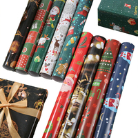 Papier cadeau de Noël en rouleau, de qualité supérieure, personnalisé, imprimé, avec feuille métallique, pour enfants, anniversaires, cadeaux de Noël