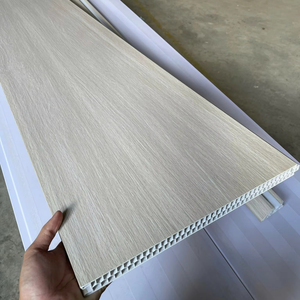 Panneau mural de cloison en <span class=keywords><strong>PVC</strong></span> double laminé imperméable en bois plastique pour intérieur pour atelier extérieur salle de bain cuisine - Product Image 2