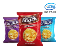 Sachet d'emballage alimentaire personnalisé avec fermeture arrière pour chips, bonbons, biscuits et autres produits en film alimentaire