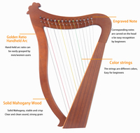 15-string Harp Irish Ancient Harp Professional Musical Instrument Classical Harp for Sale