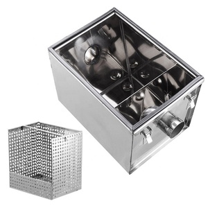 เครื่องดักไขมันเชิงพาณิชย์ HF Wholesales ขนาด 5 GPM - 8 ปอนด์ ทำจากสแตนเลส สำหรับดักจับไขมันใต้ซิงค์ แยกน้ำมันและน้ำ สำหรับห้องครัว - Product Image 4