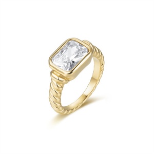 Ins Popular 18k PVD Gold Plated <b>Ring</b> Anniversary Gift Women Cz Zircon <b>Ring</b> - Product Image 2