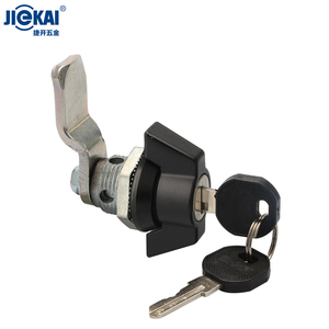 JK615 Zinc Alloy Key Cylinder and <strong>Black</strong> Paint Handle Quarter Turn Compression Latch for Traffic signal Control Boxes Security - Product Image 1