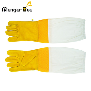 Guantes de Apicultura Menger Bee Custom XL de Piel de Cabra y Algodón, Protectores Contra Picaduras, Blancos/Amarillos, Cortos, Nuevos, Condición 1 - Product Image 5
