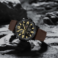 Montre sportive officielle NAVIFORCE 7130, montre numérique à double fuseau horaire, étanche 5ATM, légère, avec fonction alarme