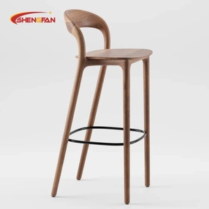 Chaise de <span class=keywords><strong>salle</strong></span> <span class=keywords><strong>à</strong></span> <span class=keywords><strong>manger</strong></span> en bois massif minimaliste <span class=keywords><strong>moderne</strong></span>, siège rembourré en tissu, chaises hautes de bar, tabourets de bar pour hôtel, restaurant, pub, mobilier commercial - Product Image 4