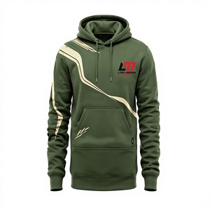 Sudadera con Capucha Verde para Hombre, Corte Regular, Informal, de Forro Polar, con Bolsillo Delantero, Diseño con Estampado por Sublimación, 100% Algodón, Ropa de Invierno - Product Image 4