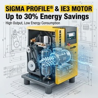 Compresseur d'air à vis Kaeser série SX à profil Sigma, à faible consommation d'énergie IE3, faible bruit, unité industrielle modulaire compacte