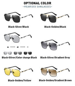 2025 <b>Men's</b> Luxury Square Fashion <b>Sunglasses</b> Designer Change Color <b>Polarized</b> Wholesale Metal Frame and Tac Lenses - Product Image 3