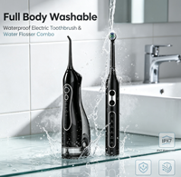 Ensemble Brosse à Dents Électrique Rotative Eisler et Irrigateur Buccal Portable 2-en-1, Kit de Nettoyage Buccal pour Adultes