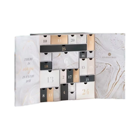 Boîte de luxe personnalisée en papier carton avec calendrier de l'avent double porte emballage vide de cadeau cosmétique de beauté recyclé compte à rebours de Noël