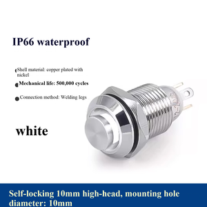 10mm IP65 1NO Home Appliance Push Button <b>Switch</b> <b>12V</b> 24V DC 110V 220V AC High head with <b>light</b> - Product Image 3