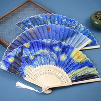 Éventail en Bambou Pliant sur Mesure en Tissu Imprimé Chinois, Éventail en Papier, Éventail à Main pour Cadeaux d'Entreprise, Vente en Gros