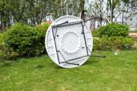 Meilleur Prix Portable En Plastique Blanc Pliant 43 ''Table Ronde pour Cuisine Événements En Plein Air