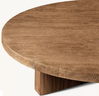 Table basse ronde en chêne RH, mobilier minimaliste en bois massif pour salon, villa et hôtel, décorative, durable et écologique