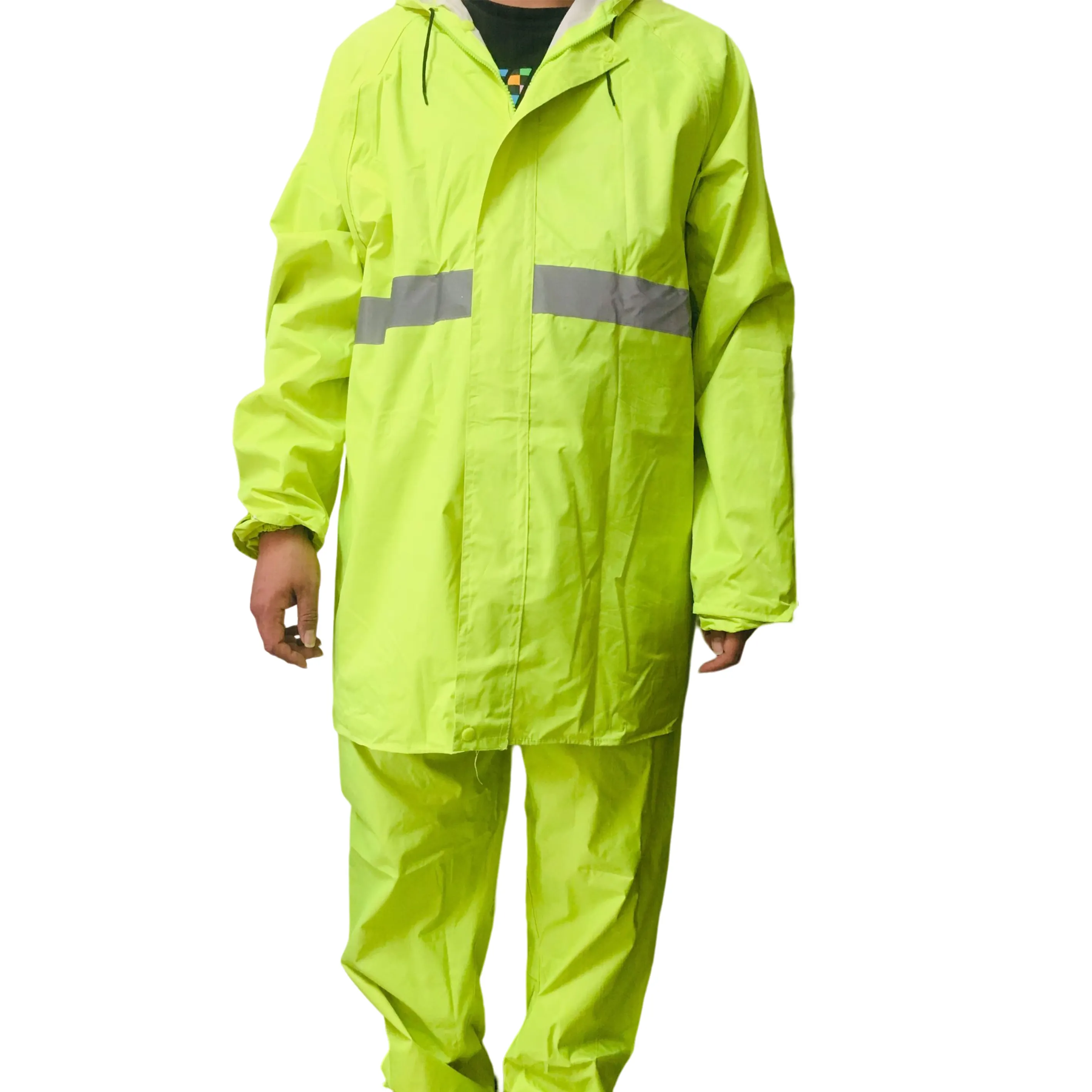 Combinaison de Protection de sécurité 1 pièce, en Pvc Oxford vêtements avec ruban réfléchissant, combinaison de pluie pour travail