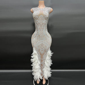 Nocance Novance Set Hadiah <span class=keywords><strong>Valentine</strong></span> 2022 Manik-manik Kristal Gaun Prom Spandeks Gaun Pesta Ulang Tahun Prom Klub Malam - Product Image 1