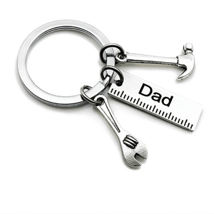 Felice festa del papà Set regalo luce in acciaio inox portachiavi tra cui cacciavite chiave a martello strumento per papà - Product Image 4