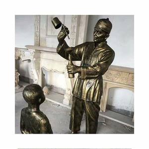 ストリートデコレーション金属古代ブロンズ中国少年老人彫刻ブロンズ像 - Product Image 6
