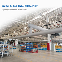 Conduit d'air textile flexible en tissu, haute qualité, ignifuge, en polyester, pour ventilation hospitalière, de forme carrée