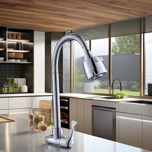 Sanitari a parete a doppio manico lavello <span class=keywords><strong>cucina</strong></span> miscelatore <span class=keywords><strong>rubinetti</strong></span> e <span class=keywords><strong>rubinetti</strong></span> acqua flessibile - Product Image 5