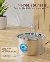 Fontaine à eau automatique pour chat en acier inoxydable, pompe silencieuse, 3,2 L, fontaine à eau pour animaux de compagnie, alimentée par USB, distributeur d'eau pour chat d'intérieur