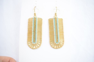 Pendientes de Borla Tejidos a Mano con Cuentas de Arroz Miyuki, en Acero Inoxidable Chapado en Oro de 18K, Diseño Nuevo, Venta Directa de Fábrica - Product Image 3