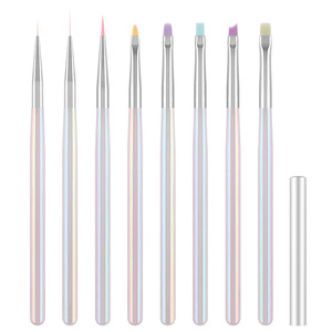 Ensemble de 5 pinceaux à ongles avec manche en cristal, forme ovale, poils de qualité professionnelle, 7, 11, 15, 20, 25 mm, outil de peinture pour manucure, coffret cadeau pour femmes - Product Image 5