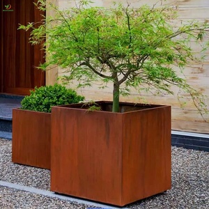 Vòng hình chữ nhật corten thép trồng 200x50x50 như lớn hiện đại Chậu hoa NGOÀI TRỜI, lớn lên giường vườn - Product Image 1