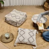 Pouf ou banc à chaussures en papier fait main importé de Chine, design néoclassique, touffeté, siège bas, repose-pieds