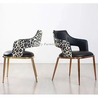 Chaise de salle à manger à imprimé léopard, design moderne et luxueux, style rétro, minimaliste, chaise de maquillage