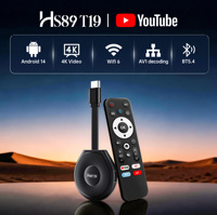 HS89 T19 Rockchip RK3539 Android 14 4K 2GB/4GB RAM 16GB/32GB ROM TV Stick  2.4G/5G WiFi6 Dual  BT5.4 Dongle de TV Certificado por YouTube