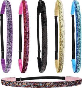 رباط رأس لامع ، رباط رأس رياضي مطاطي مطاطي ورقيق مانع للإنزلاق قابل للتعديل للشباب ، إكسسوارات شعر رياضية مطاطية - Product Image 1