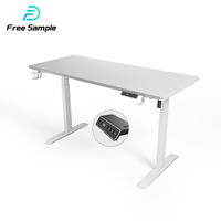 Bureau assis-debout électrique moderne Yz avec panneau de commande en aluminium, convertisseur de table élévatrice, blanc