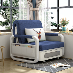 เฟอร์นิเจอร์ห้องนั่งเล่นสมัยใหม่ โซฟาเดี่ยวแบบเตียงนอน ประหยัดพื้นที่ โซฟาเบดพับได้โครงเหล็ก - Product Image 1