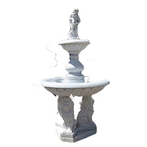 Fontaine de jardin extérieure moderne, unique, en pierre blanche massif, sculptée à la main, artistique, écologique, avec taille personnalisée - Product Image 1