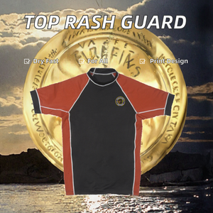 Protector de erupción de manga corta Unisex, diseño personalizado de alta calidad, ropa de compresión para gimnasio, protección solar de látex transpirable para adultos - Product Image 2